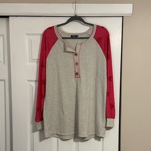 HEIMISH USA Cream Long Sleeve Top with hearts